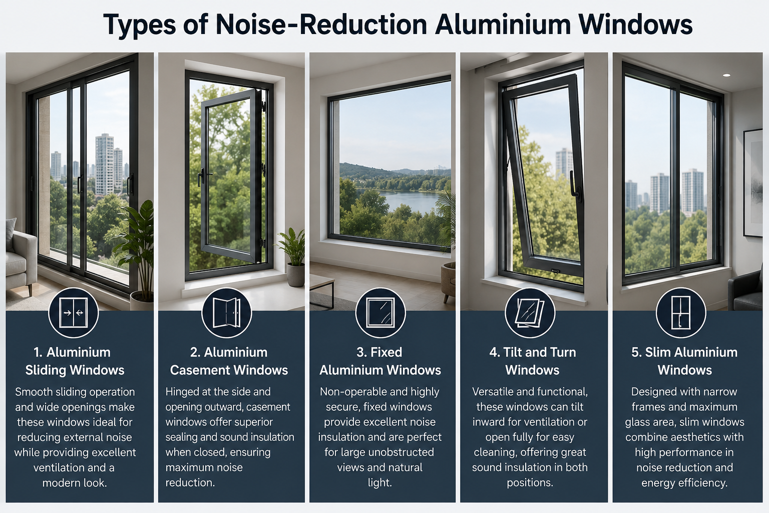 Types of Noise-Reduction Aluminium Windows